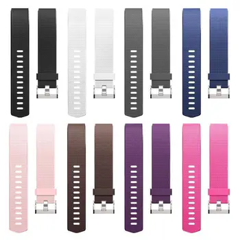 

Soft Silicone Watchband Wrist Strap Replacement Safe and Soft Light Weight Porous Design for Fitbit Charge 2 Smartwatch