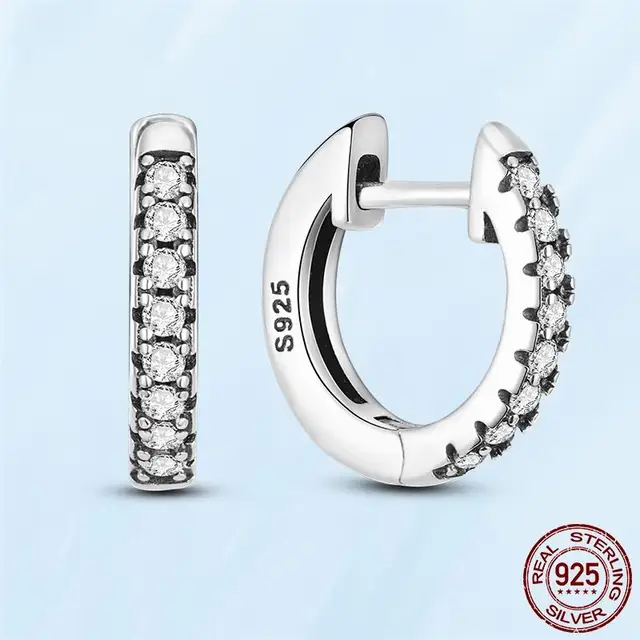 Silver Earrings Real 925 Sterling Silver Asymmetrical Heart Hoop Earrings for Women Fashion Silver Earring Jewelry Gift PAE060