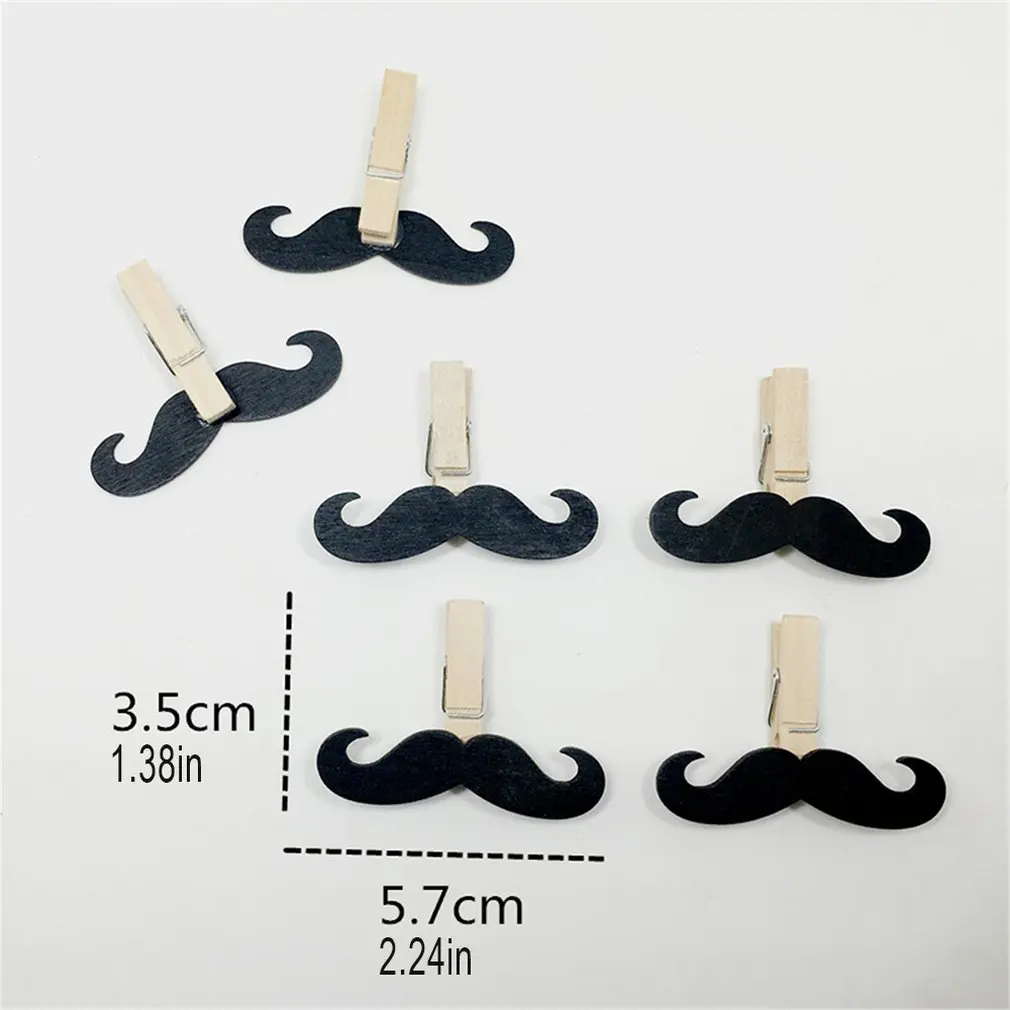 

Wooden Crafts Creative Black Beard Clip Mini Wood Clip Diy Handmade Accessories Home Decoration Small Wooden Clip