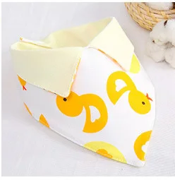 Yellow Duck Детские нагрудники, модные хлопковые мягкие треугольные полотенца, мультяшный детский шарф, детский водопоглощающий нагрудник, детские вещи, Одежда для новорожденных - Цвет: Yellow Duck