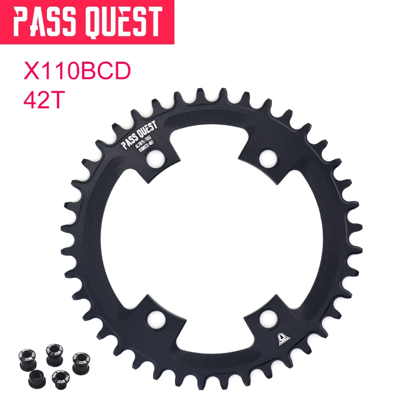 Pass Quest X110/4(BCD) 110BCD круглый дорожный велосипед узкая широкая цепь из колец цепь на 40 т-52 T для R2000 R3000 4700 5800 6800 DA9000 - Цвет: 42T