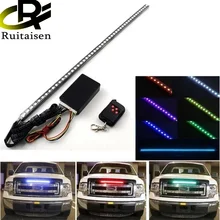 56cm 7 cor rgb 147 modos strobe scanner tira controle remoto sem fio super brilhante 12v 5050 48 led cavaleiro luz de advertência