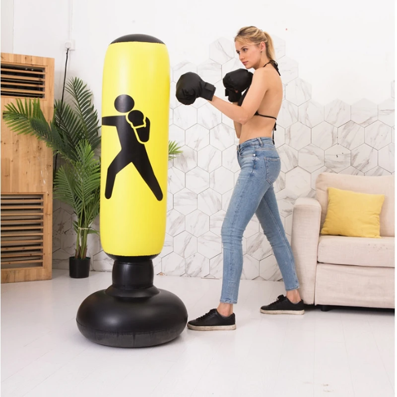 New Inflatable PVC Punching Post Tumbler boxing Post Wide Chassis as martial equipment Boxing gloves Roly-poly Punching Sandbag