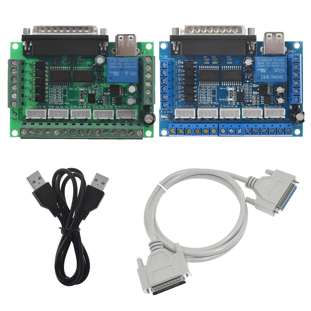 Usb Paralelo Port Control Cabo Breakout Board Compatível com Tb6600 Dm542 Dm860h Cnc Mach3 Eixos Db25