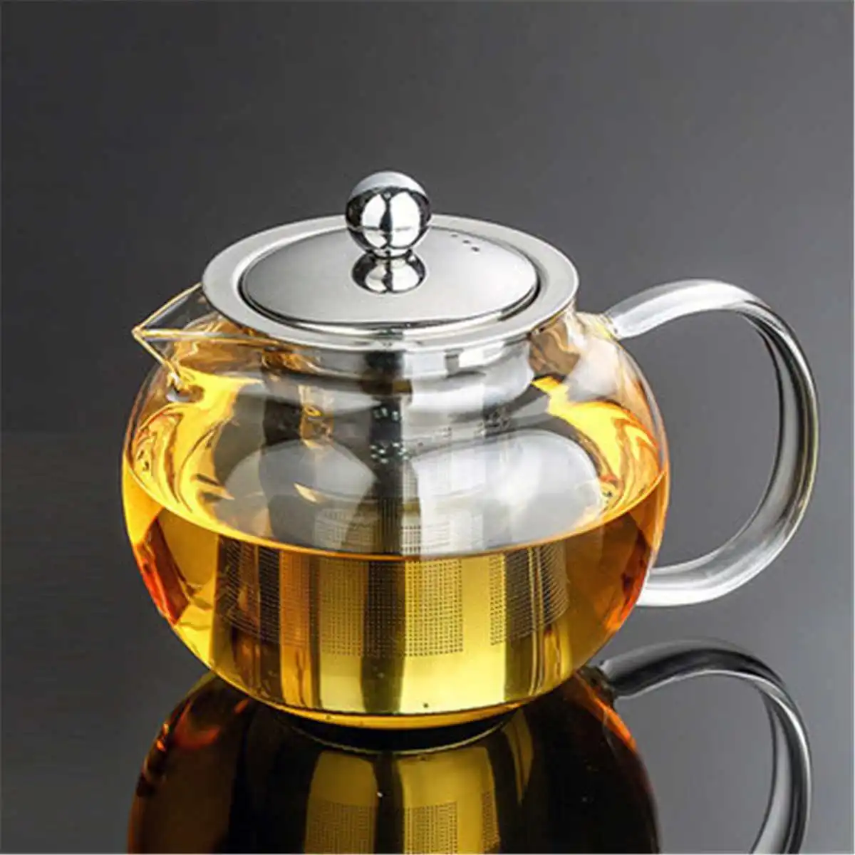 600/950/1300 мл Стекло Нержавеющая сталь Чай горшок с фильтром Infuser крышкой термостойкие Чай чайник для офиса Чай посуда термостойкие