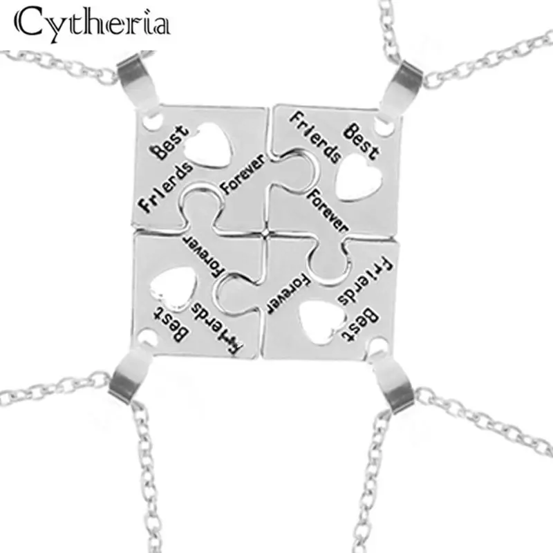 Collares BFF de 3 estilos para 4 mejores amigos para siempre, collar con amuleto de rompecabezas para mujer, collar de la regalo de joyería familiar Bestfriend|bff necklace|necklace bestfriendship necklace - AliExpress