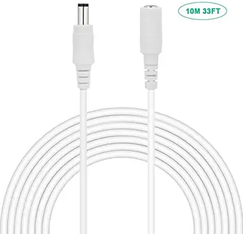 

DC Power Extension Cable 10M/33Ft 2.1mm x 5.5mm Male to Female for Wireless Security/CCTV/IP Camera Standalone DVR, LED Light