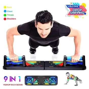 

New Folding 9 In 1 Push Up Rack Board Comprehensive Fitness Exercise Body Building Training Equipment Dorpshipping Fast Delivery