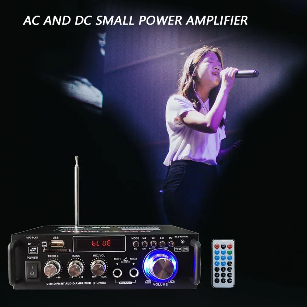 12 V/220 V BT 298A 2CH ЖК дисплей Дисплей цифровой Hi Fi стерео аудио кабель Мощность