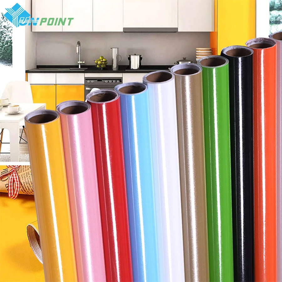 Old Cabinets Renovation Sticker Bright Solid Color Self-Adhesive Wallpaper Furniture Wardrobe Desktop Waterproof Decorative Film