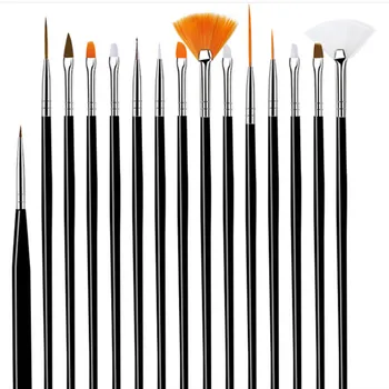 

15 Pcs Professional Nail Art Brush Set Line Drawing Painting Pen UV Gel Polish Designs Acrylic Perfect Manicure Books On Tools