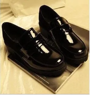 

JK Japanese-style Women's Middle School Students Small Black Leather Shoes COS Animation Festival Play round-Toe Maid Uniform Sh