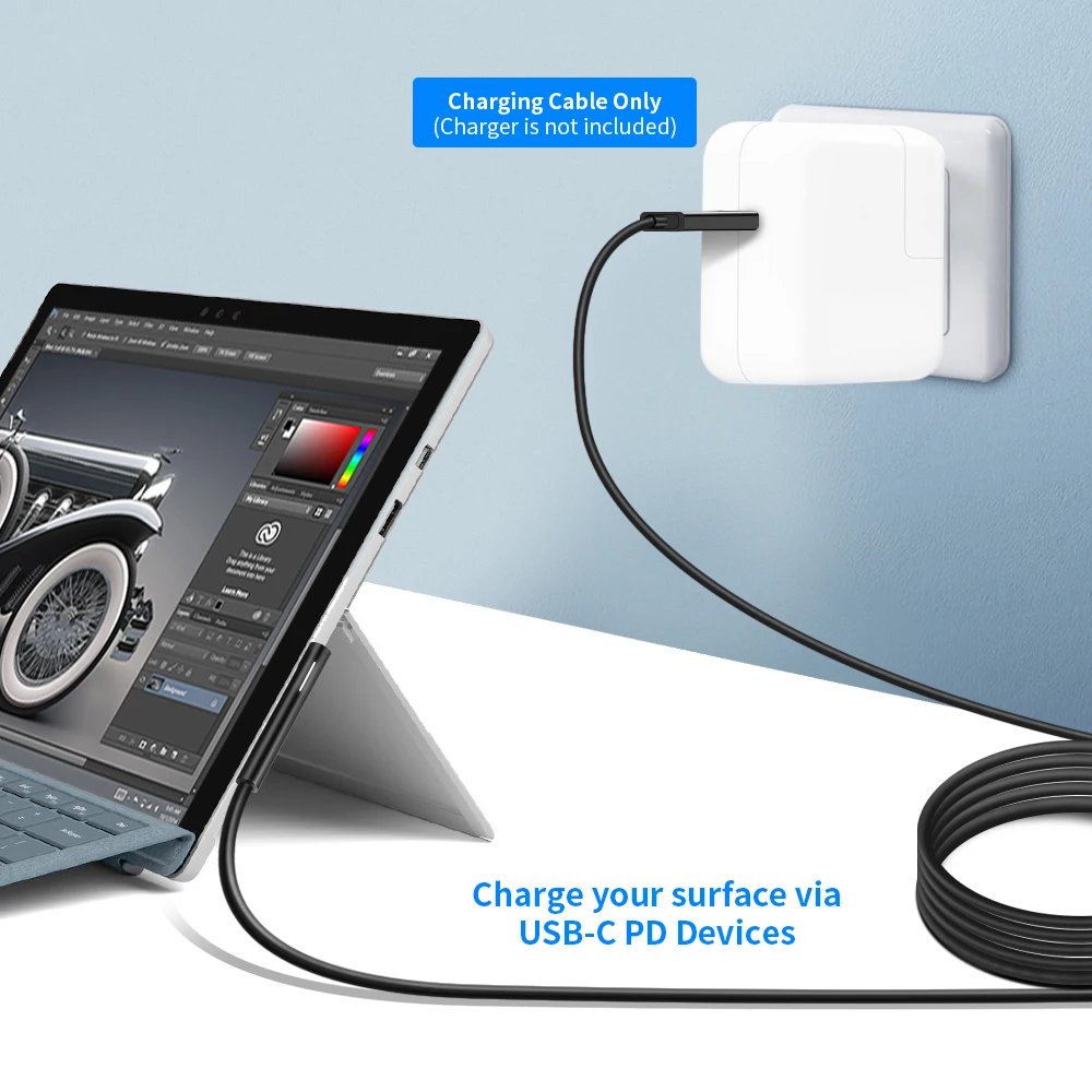 Игровая мышь Rocketek USB C Тип C Питание Зарядное устройство адаптер зарядный кабель, шнур для microsoft Surface Pro 6/5/4/3 150 см