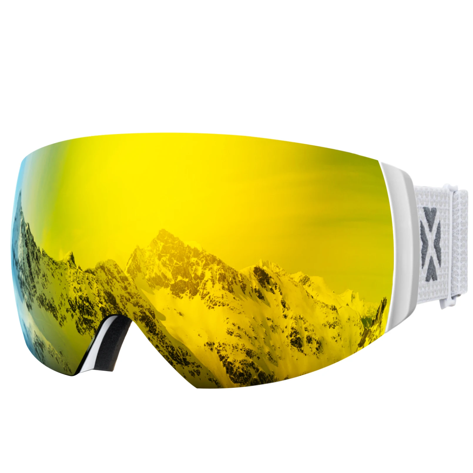 Professional Magnetic Ski Goggles with Double Layers and Anti-fog UV Protection