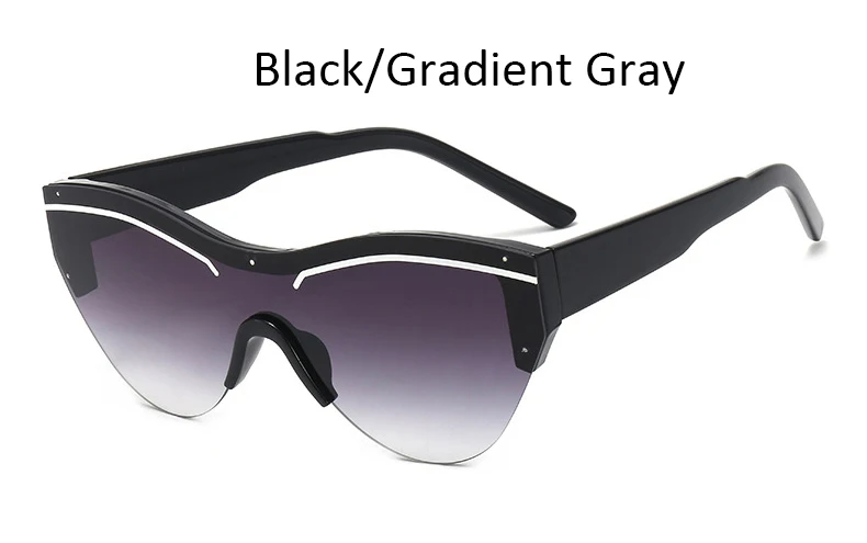 Black Gradient Gray Сексуальные женские солнцезащитные очки кошачий глаз без оправы, женские солнцезащитные очки, новые модные градиентные очки, новые женские солнцезащитные очки, UV400 - Цвет линз: Black Gradient Gray