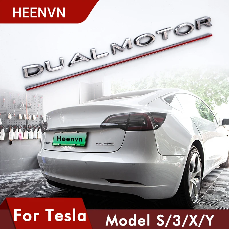 Heenvn Двухдвигательный подчеркивает буквы эмблема аксессуары для Tesla модель 3 S X Y
