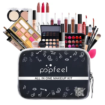 

27Pcs Makeup Set Cosmetics Kit Make-Up Case Makeup Essential Starter Kit With Lip Gloss Eyeshadow Concealer Cosmetic Brush