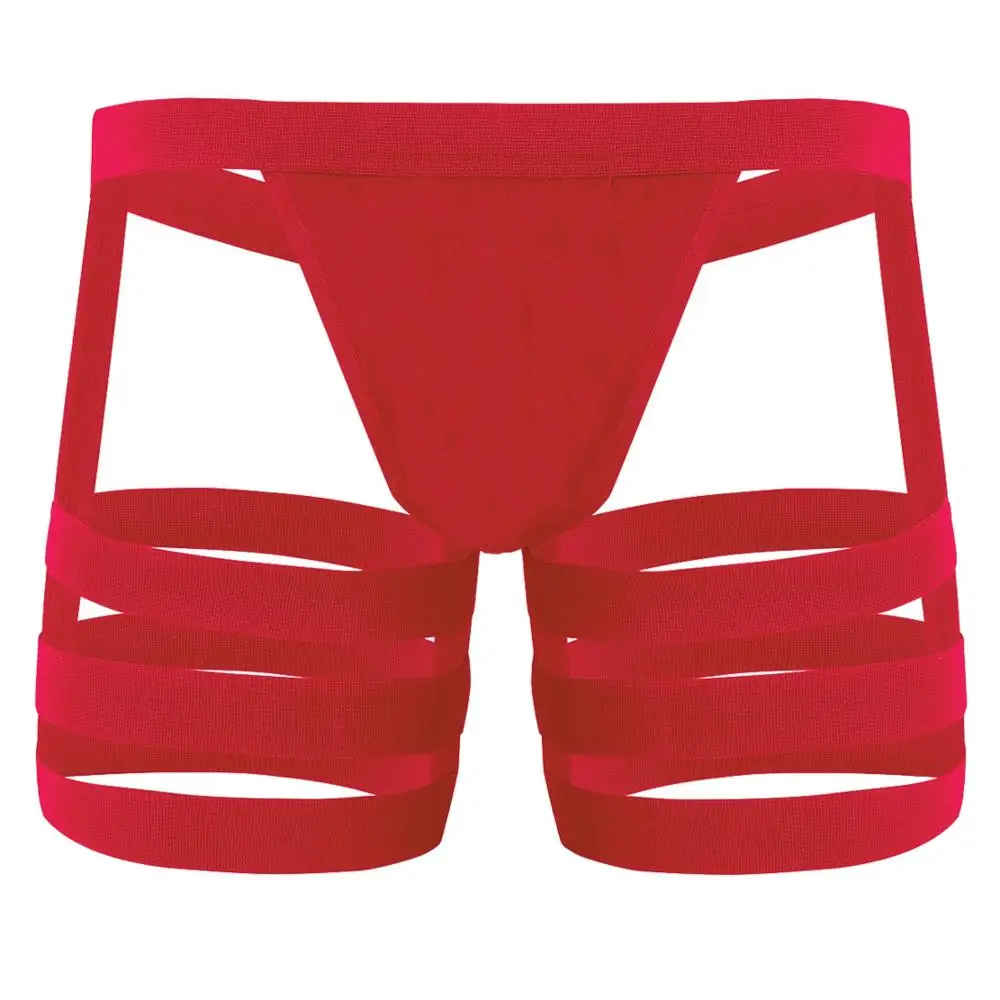 Mens Nylon Belt Bondage Bikini Briefs Underwear Sexy Micro Penis Pouch Jockstrap Underpants Fetish Sissy Gay Panties with Garter