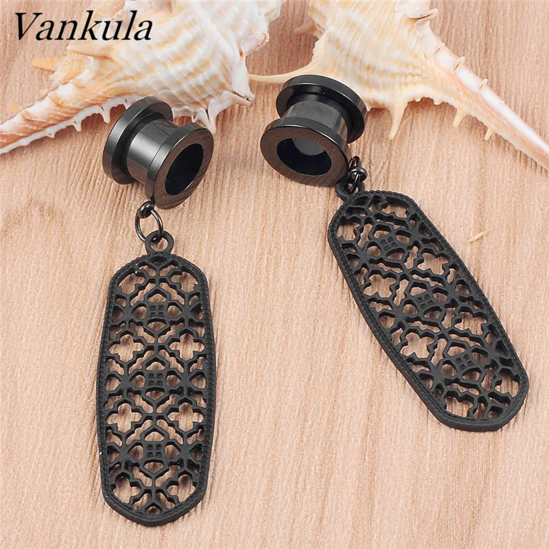 Vankula, 12 шт.,, Ушная пробка, тоннель, калибр, нержавеющая сталь, золото, черное, серебро, ушной эспандер, пирсинг, ювелирные изделия для женщин, мужчин