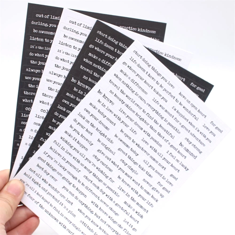 KLJUYP 4pcs Words Stickers for Scrapbooking DIY Projects/Photo Album/Card Making Crafts |