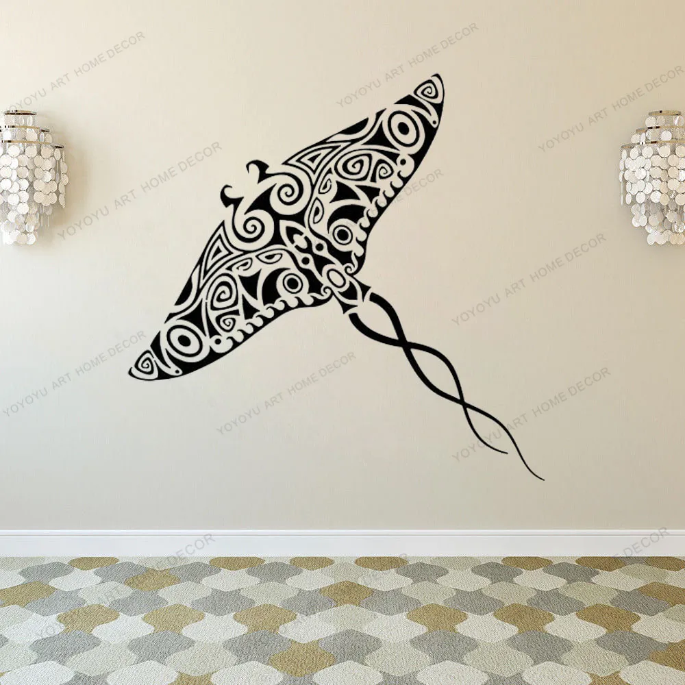 

Ocean Sea Animal Stingray Vinyl Wall Decal Manta Home Decor Bat Stickers Ray Mural Maori Ornament Removable Wallpaper CX515