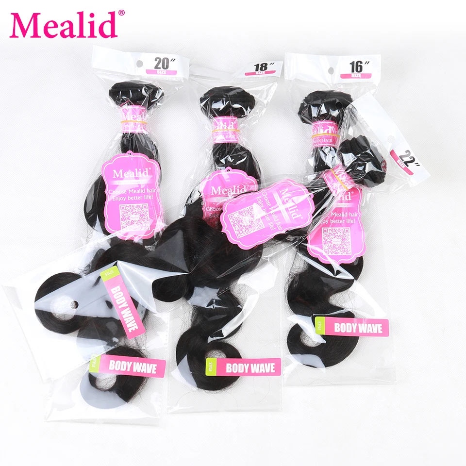 Mealid Peruvian Body Wave Hair Bundles Extensions 3 4 Bundles Non-Remy Natural Color 10-30inch 100 Human Hair Weaving Mealid Peruvian Body Wave Hair Bundles Extensions 3 4 Bundles Non-Remy Natural Color 10-30inch 100 Human Hair Weaving