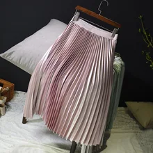 Осенние женские длинные юбки модные брендовые трапециевидные женские плиссированные юбки с высокой талией женские миди юбки Faldas Mujer Saias
