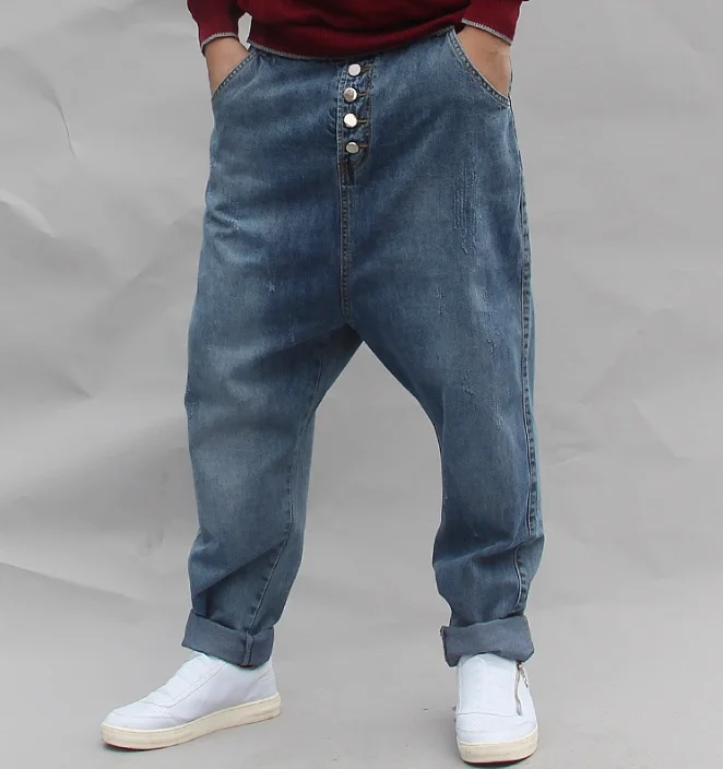 Мужские мешковатые джинсы шаровары хип хоп свободные Harlan джинсы уличные джинсовые брюки модные Джоггеры мужские s Мужские штаны с потертостями