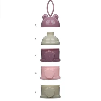 

PP Material Safety Portable Infant Baby Milk Container 2 Colors High Temperature Resistance Milk Powder Box Three Candy Supplies