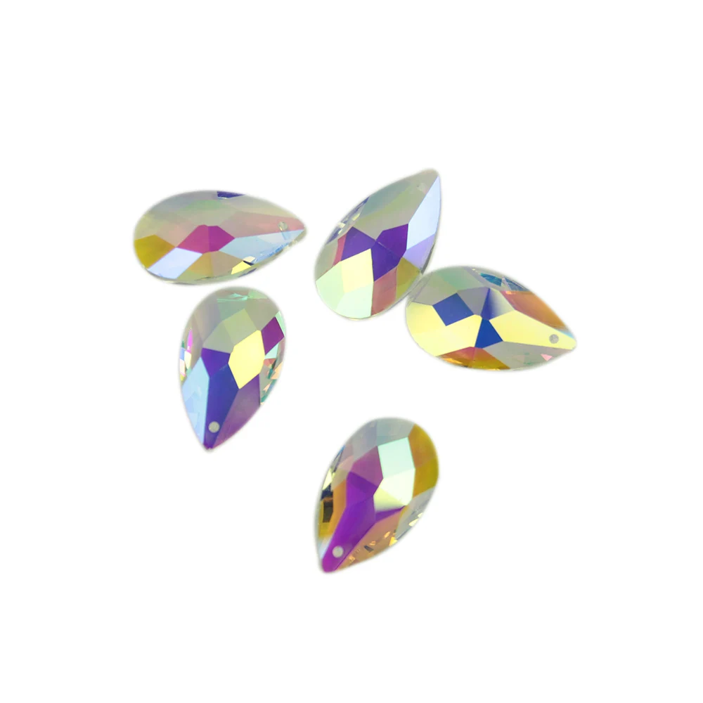 10PCS AB Coating Crystal Prisms French Chandelier Part Drop Suncatcher 76mm 