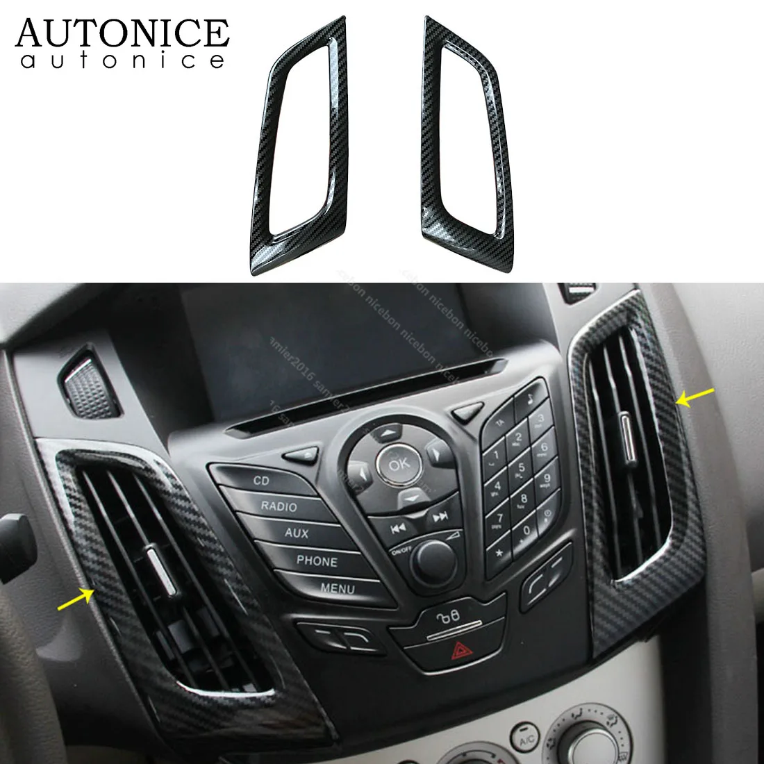 Kit Decori Console Centrale In Fibra Di Carbonio Per Silverado 1500 & Sierra HD (2019-2023)
