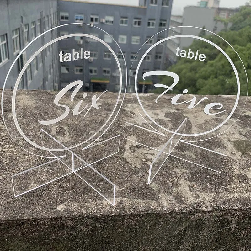 Seat Card Crystal Transparent Table Numbers Holder Figure Card Digital Seat Decoration For Wedding Birthday Party Seat Card