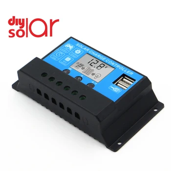 

30 20 10 A 12V/24V LCD display solar panel charge AGM GEL 18650 26650 lithium battery USB Outpu Solar Charge Controller
