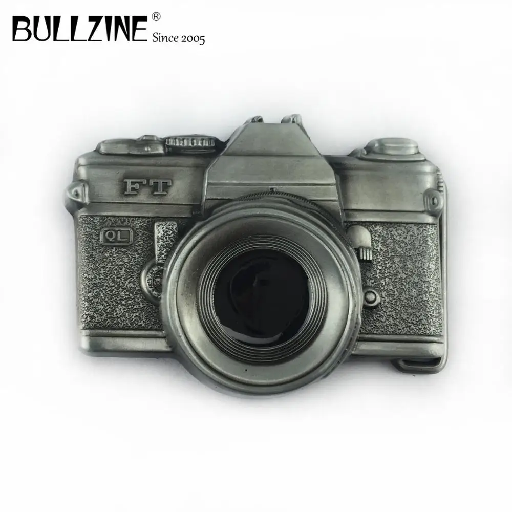 Bullzine оптовая продажа сплав цинка ретро 3D пряжка для камеры оловянная отделка