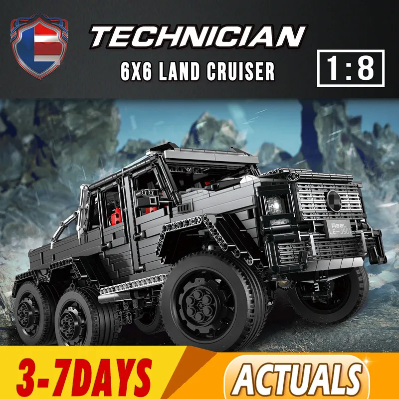 DHL J901 AMG G63 мотор RC масштаб 1:8 6x6 Technic MOC внедорожник строительные блоки кирпичи