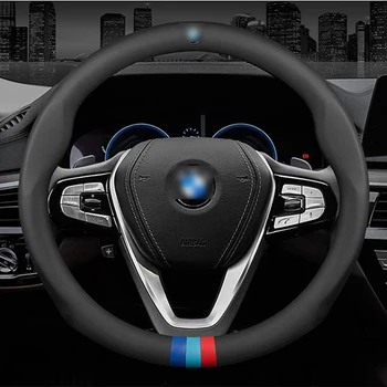 

For BMW X1/X2/X3/X4/X5/X6/X7 1 2 3 5 6 Series Leather Universal Car Steering Wheel Cover Leather Car steering sleeve Holder