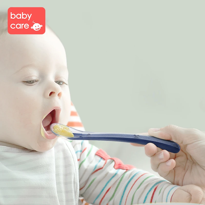 Babycare 2 шт. Набор детских ложек для новорожденных силиконовая Мягкая ложка для детей обучающая вода пищевые добавки ложка