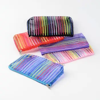 

12pcs Mesh Multifunctional Zip Lock Makeup Bags Pouches Cosmetic Bag Mixed Color