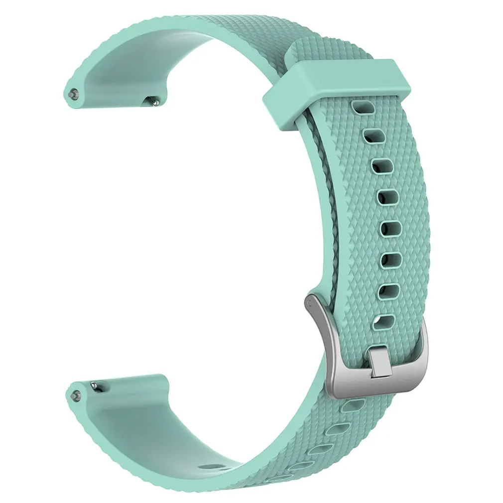 Силиконовый ремешок 20 мм 22 мм для Amazfit Bip для Garmin VIVOMOVE HR/samsung gear Sport S2/Ticwatch 2/для huawei Watch bracelet - Цвет: Серебристый