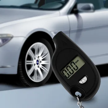 

New Wholesale 1pc Mini Keychain LCD Digital Car Tire Tyre Air Pressure Gauge Auto Motorcycle Test Tool with cell lithium battery