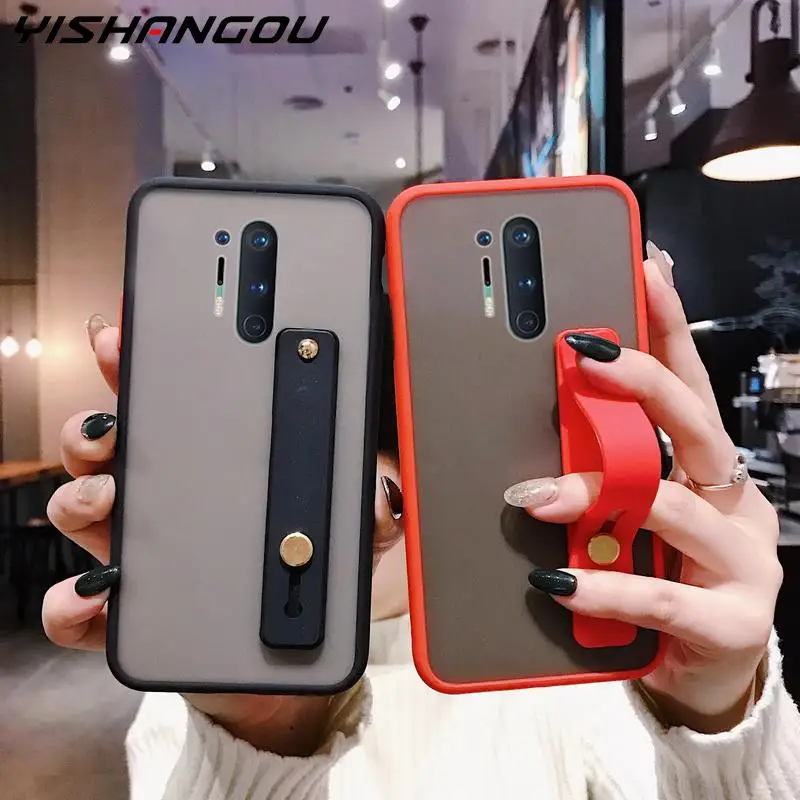 Матовый Прозрачный чехол держатель для телефона OnePlus 8 Pro 7 7T 6 6T подставка с