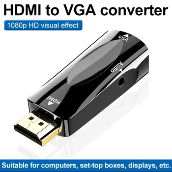 

HDMI to VGA Adapter HD 1080P Display Port Converter Male to Female Audio Output for PC Laptop PC TV Box Desktop Projector Cable