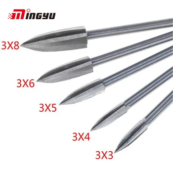 

5pcs Wood Engraving Drill Bits Set 3mm Shank 3-8mm High Carbon Steel Milling Cutters Woodworking Carving Accessories