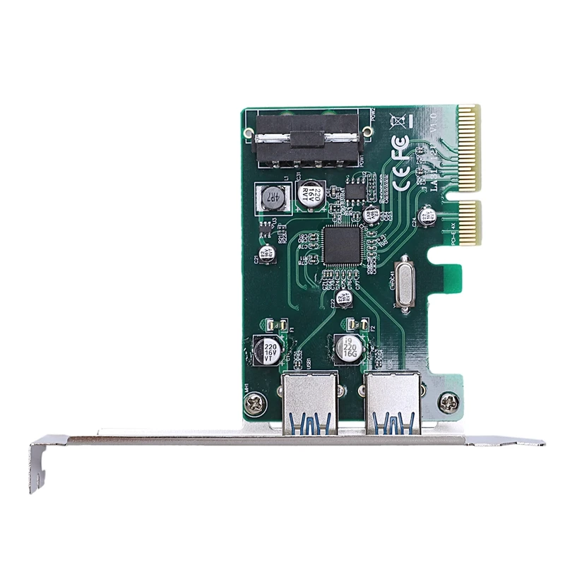Pci-E To 2-Port Usb3.1 Type A Pci Express Expansion Card Controller Adapter Superspeed 10Gbps With Big 4 Pin Power Connect