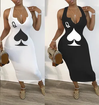 

Women's Sexy Small V-neck Peach Heart Print Dress