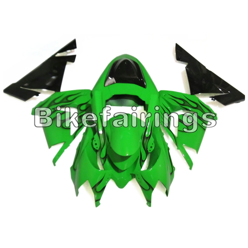 

ABS Plastic Fairings for Kawasaki Ninja ZX10R 2004 2005 Body Frames Motorcycle ZX-10R 2004 2005 Covers Green Black Flame Cowling