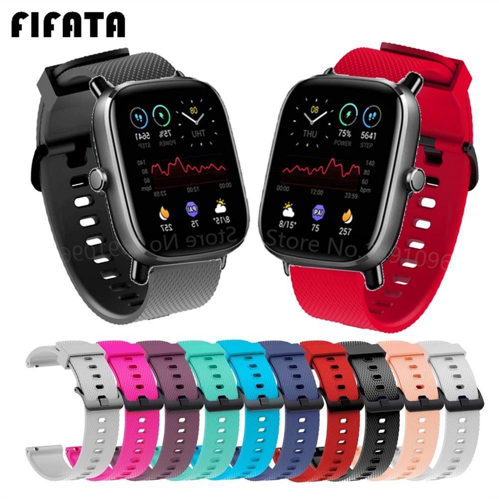 FIFATA-Correa de silicona para reloj inteligente, pulsera de 20mm para  Huami Amazfit GTS 2 Mini 2e, Xiaomi Amazfit Bip U / S / Gts2