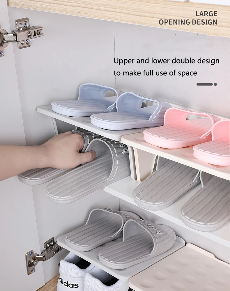 plastic cover for shoe rack on 4pcs Plastic Shoes Holder Solid Color Shoe Stacker Slotz Space Saver Shoe Racks Home Storage Organization Shoe Holder Shoe Racks Organizers Aliexpress