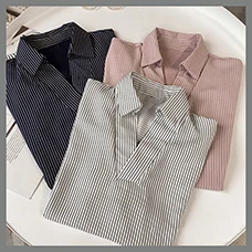 Womens-Fashion-Striped-Blouses-Summer-Turn-down-Collar-Blouses-Shirt-Ladies-Casual-Half-Sleeve-Loose-Chiffon