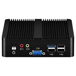 Mini PC industriel Windows 10, Intel Celeron J1900 Quad core, Fanless, 4x usb, Dual Etherent, 2x rs 232, HDMI, VGA, WiFi 